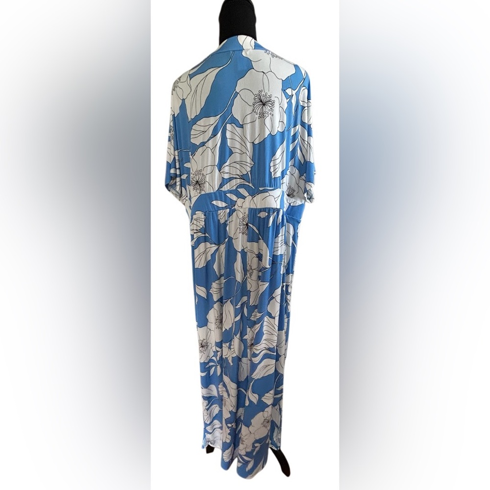 🩵 LONDON TIMES!! DROP SHOULDER MAXI DRESS! LIKE NEW! SIZE 2X - Picture 5 of 13
